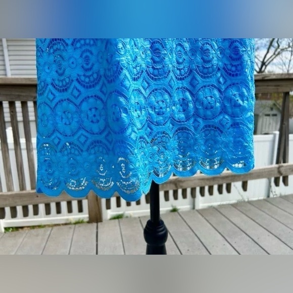 Speechless Sky Blue Scalloped Lace Yoke Shift Dress LIKE NEW CONDITION!​​​ - Picture 7 of 10